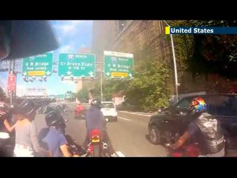 Youtube: NYC Bikers Chase Family Man: Motorcycle gang traps and assaults SUV driver over driving dispute