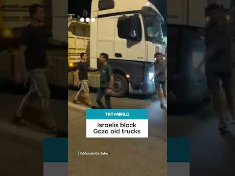 Youtube: Israelis blockieren Hilfslastwagen aus dem Gazastreifen