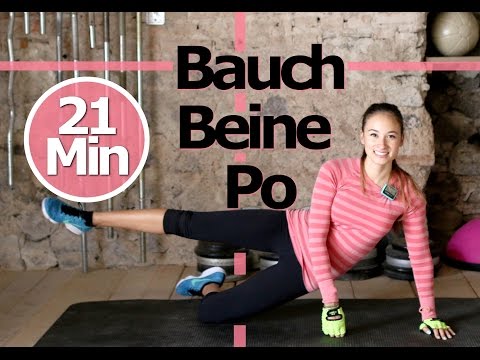 Youtube: Bauch Beine Po Training für Zuhause - Ohne Springen - Knieschonend - Schöne Beine, flacher Bauch