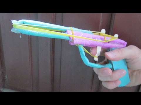 Youtube: Wie man ein Papier gun Pistole, die mit 7 Gummibänder schießen machen - Spielzeugwaffe