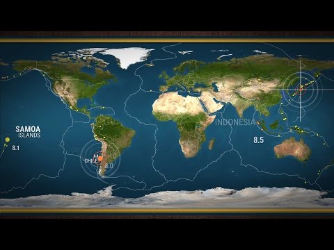 Youtube: Animation of where the largest earthquakes of the past 100 years have struck