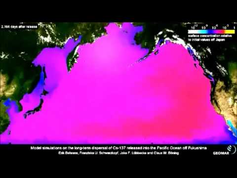 Youtube: Fukushima pacific ocean cesium 10-year projection 5-28-2013 | Organic Slant