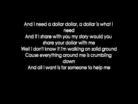Youtube: Aloe Blacc - I Need A Dollar (lyrics)