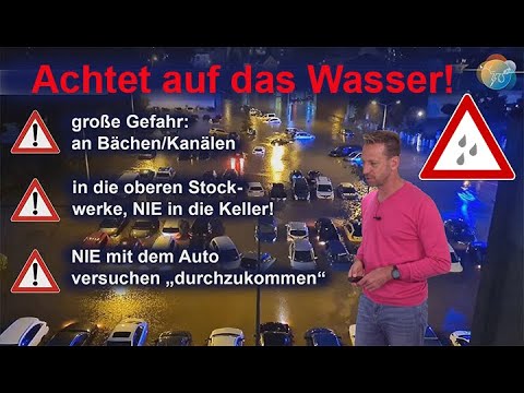 Youtube: Große Unwettergefahr! Starkregen, Hochwasser, Sturzfluten, und Überschwemmungen! Wetter bis Freitag!