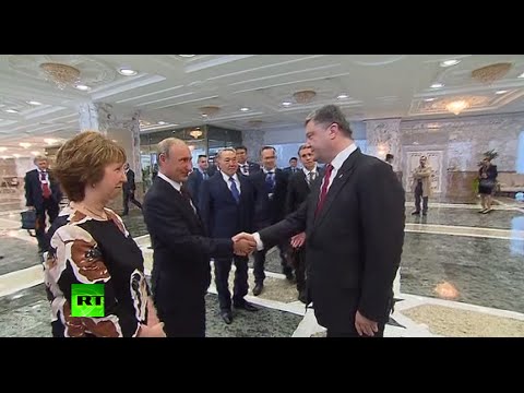 Youtube: In search of peace: Putin & Poroshenko shake hands at key Ukraine talks