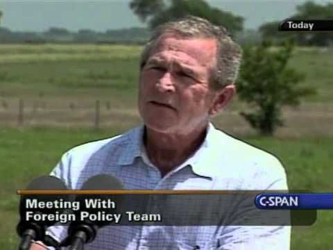 Youtube: George W. Bush Takes A Question On Cindy Sheehan - 8/11/2005