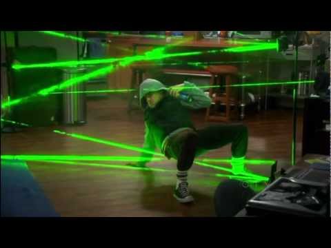 Youtube: The Big Bang Theory - Secret agent laser obstacle chess