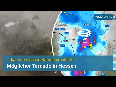 Youtube: Mutmaßlicher Tornado fegt durch Rüsselsheim am Main