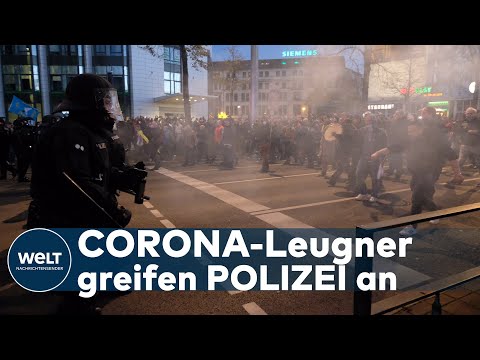 Youtube: "QUERDENKEN" RANALIERT: Corona-Leugner schießen mit Böller und Raketen auf Polizisten