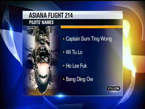 Youtube: Asiana Pilots names from KTVU News