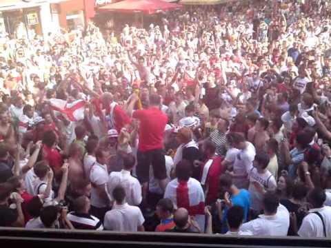 Youtube: English buring Germans flag After Germany VS England (4-1) World Cup 2010 Match in Leicester Square