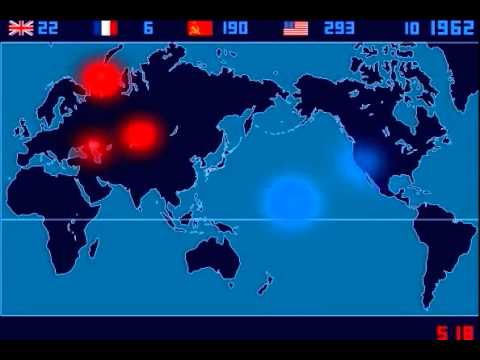 Youtube: A Time-Lapse Map of Every Nuclear Explosion Since 1945 - by Isao Hashimoto