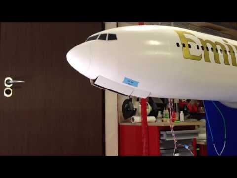 Youtube: Nose gear retract of Boeing 777 RC