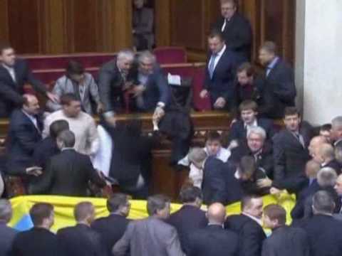 Youtube: Ukraine Parliament fight  Kiew Parlament Crim naval base