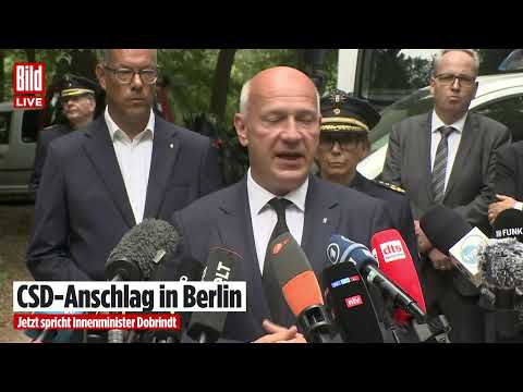 Youtube: 🔴 TERROR IN BERLIN: Bundesinnenminister Dobrindt und Wegner zur Lage nach Amokfahrt auf CSD