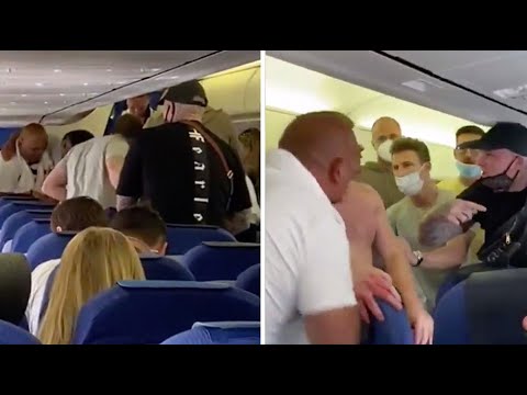 Youtube: Mundschutz-Streit in Flugzeug eskaliert: Maskenverweigerer entfachen Schlägerei