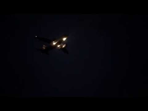 Youtube: ZRH Landing airplanes coming through clouds in the night with lights on