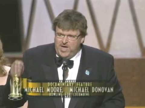 Youtube: Michael Moore winning an Oscar® for "Bowling for Columbine"