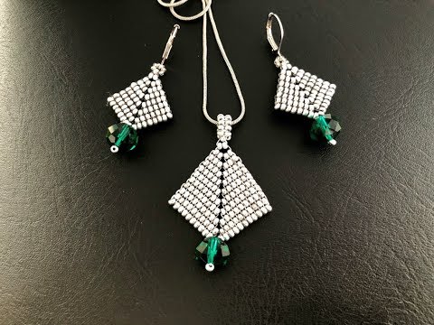 Youtube: Classy Jewelry Set.Christmas gift Idea.Beaded Pendant & Earrings