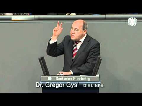 Youtube: Gregor Gysi, DIE LINKE: Unbeteiligte und Unschuldige bezahlen die Krise