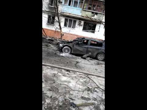 Youtube: Мариуполь Восточный после обстрела из градов со стороны Новоазовска 24.01.2015