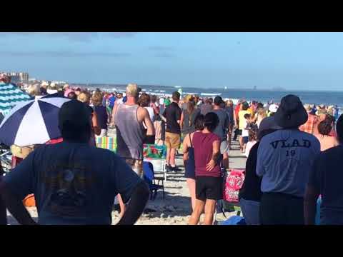 Youtube: Spacex falcon heavy landing from cocoa beach pier