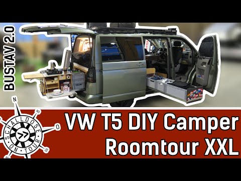 Youtube: XXL Roomtour VW T5 || DIY Camper Selbstausbau || Bustav 2.0 || SCHALLDOSE ON TOUR
