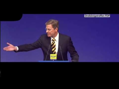 Youtube: Guido Westerwelle disst Linke und Grüne Zecken! 2011