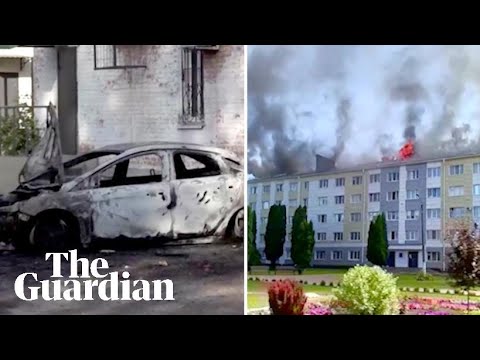 Youtube: Buildings on fire after strikes in Russian border region of Belgorod