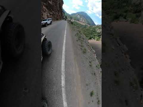 Youtube: White Knuckle!  Red Mountain Pass Colorado, don't take you eyes off the road! #shorts