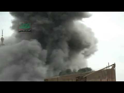 Youtube: المركز الاعلامي بالميادي||لحظة سقوط البرميل بالميادين