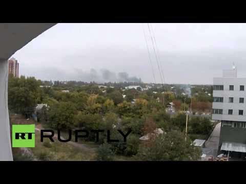 Youtube: Ukraine: Watch as plumes of smoke dominate Donetsk skyline