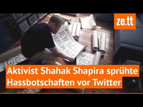 Youtube: Aktivist Shahak Shapira sprühte Hassbotschaften vor Twitter-Zentrale