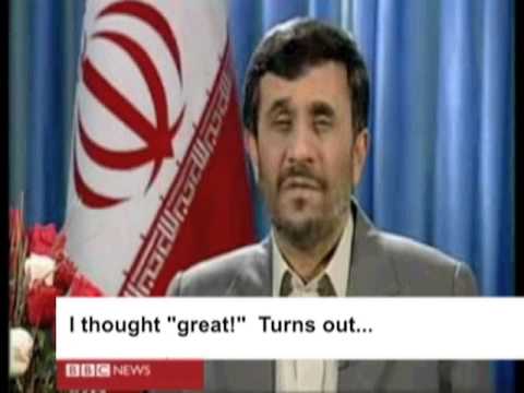 Youtube: AHMADINEJAD BREAKS HIS SILENCE - Andy Cobb