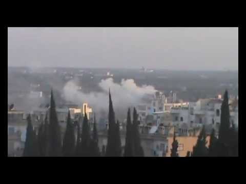 Youtube: قصف عنيف على مدينة ادلب 10-3