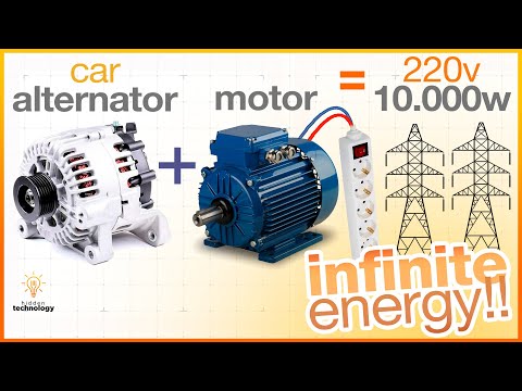 Youtube: Get Free Energy with AC Motor and Car Alternator 💡 Liberty Engine #1