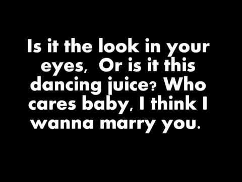 Youtube: Bruno Mars - Marry You (Lyrics On Screen)