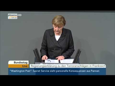 Youtube: Bundestag: Regierungserklärung von Angela Merkel zu den Terroranschlägen in Frankreich am 15.01.2015