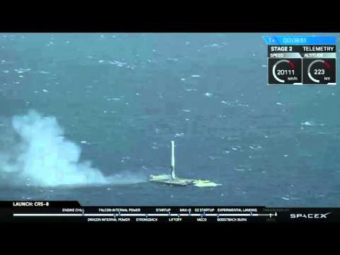 Youtube: SpaceX Falcon 9 - Successful Drone Ship Landing - 8th April 2016