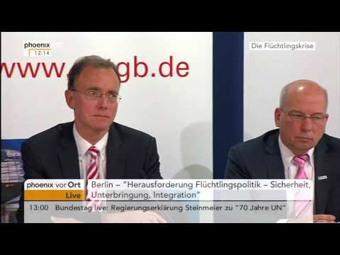 Youtube: Herausforderung Flüchtlingspolitik: Pressekonferenz mit Gerd Landsberg & Rainer Wendt am 14.10.2015
