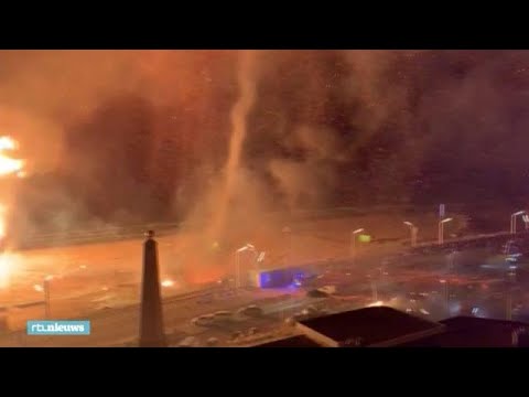 Youtube: Beelden van vuurtornado en vonkenregen in Scheveningen - RTL Nieuws