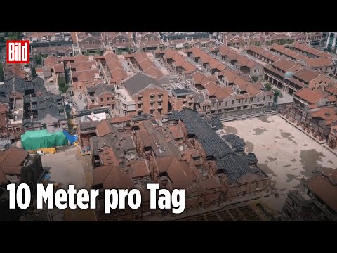 Youtube: Shanghai, China: Haus bewegt sich wie von Geisterhand