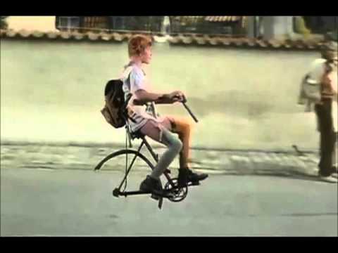 Youtube: Pippi Longstocking rides a bike without wheels