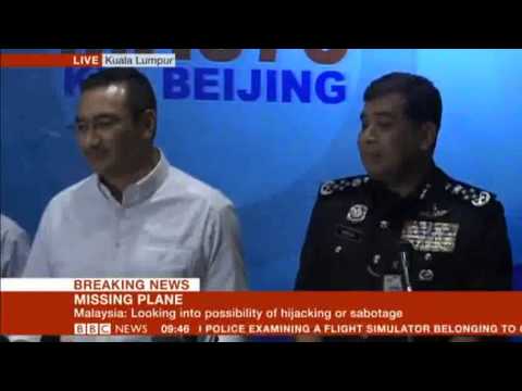 Youtube: Malaysia Airlines Flight MH370 LIVE Press conference March 16 2014