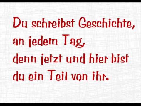 Youtube: Du schreibst Geschichte - Madsen (+Lyrics)