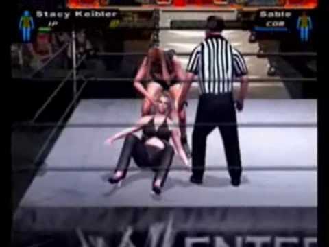 Youtube: WWE Smackdown! Here Comes the Pain - Stacy Keibler vs Sable - bra and pants match