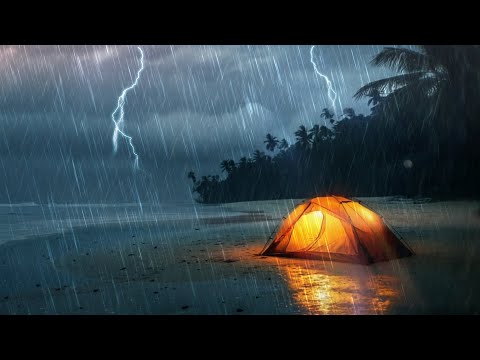 Youtube: Meeresrauschen & Monsunregen auf dem Zeltdach am Strand (9 Stunden)