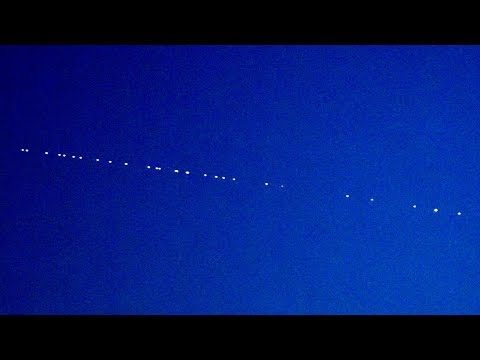 Youtube: SpaceX Starlink satellite train at dusk