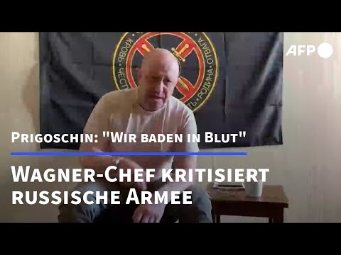 Youtube: Wagner-Chef Prigoschin: "Wir baden in Blut" | AFP