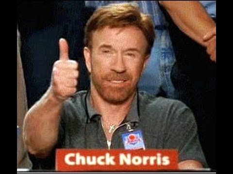 Youtube: Chuck Norris facts read by Chuck Norris